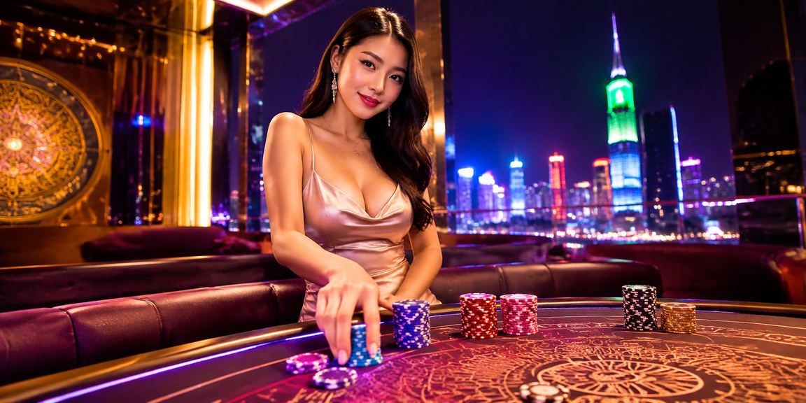 Không khí giải trí casino sôi động về đêm tại TP.HCM với đèn neon